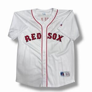 Vintage Curt Schilling Jersey Youth 18/20 White Button Front Russell Athletic ML